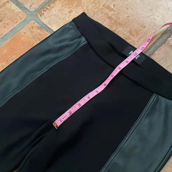 🔷 PAIGE Vegan Leather Tuxedo Size Small Black Leggings - Picture 4 of 7